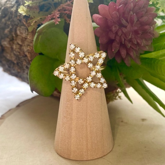 NEW Anthropologie x Lena Bernard Star Statement Ring Gold Size 7 - Picture 6 of 15